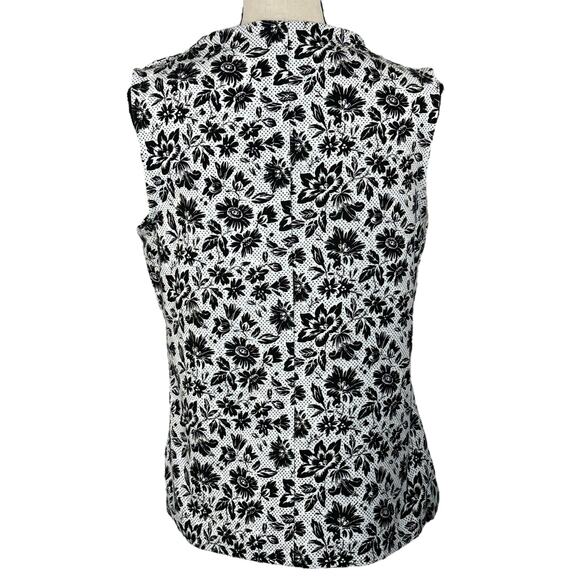 Talbots Petite Large Top Floral Stretch High-Neck Sleeveless Textured Multicolor - Picture 4 of 6